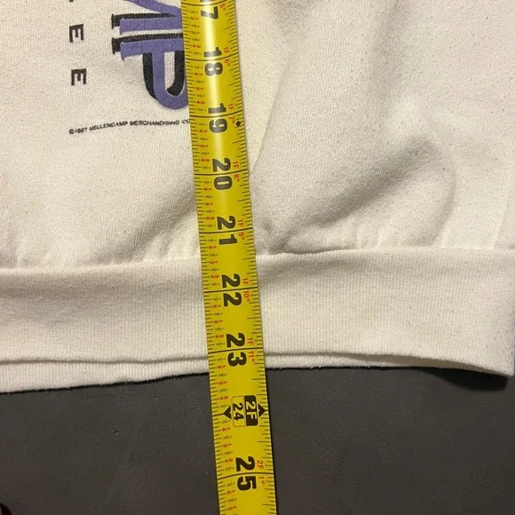 Vintage 1987 JOHN‎ MELLENCAMP The Lonesome Jubilee Size Large White Sweatshirt - Picture 16 of 16